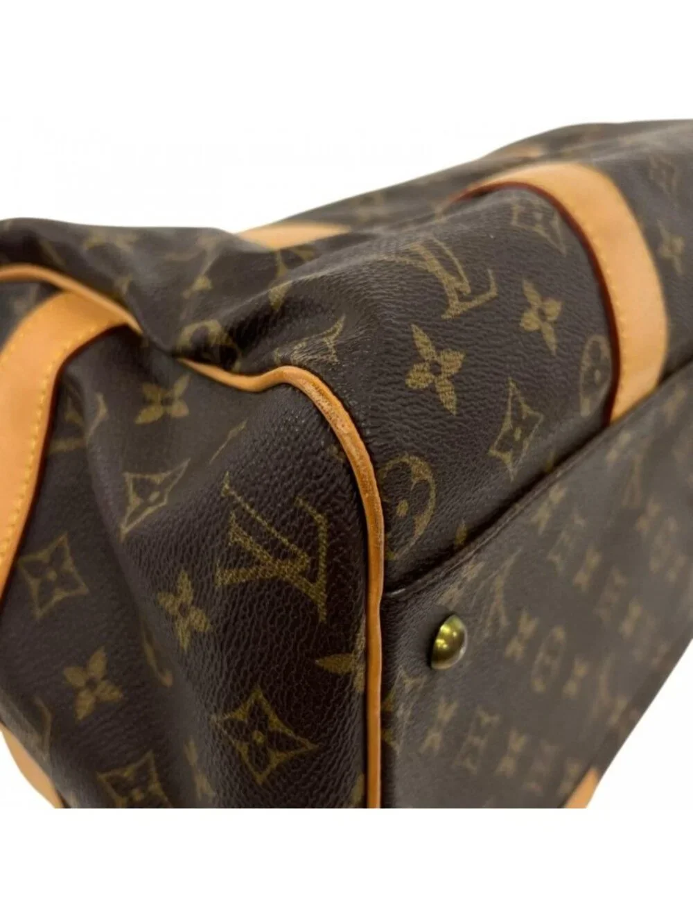 Louis Vuitton Boston Bag Carrier Monogram Canvas Brown Gold